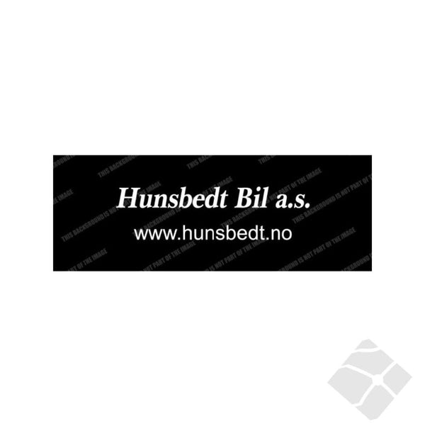 Hunsbedt Bil AS bryst logo, hvit