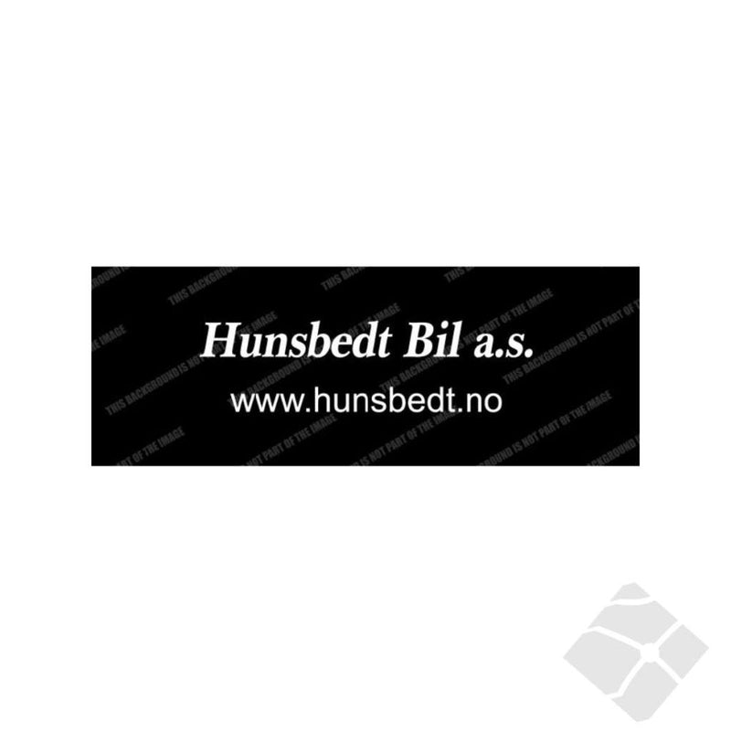 Hunsbedt Bil AS bryst logo, hvit