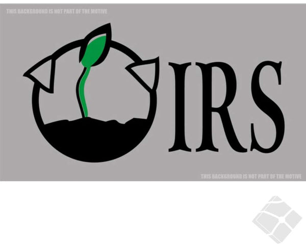 IRS rygg logo, sort/grønn