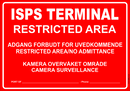 ISPS skilt overvåket område, rød