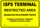 ISPS skilt overvåket område, gul