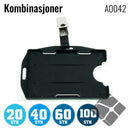 Pakkeløsning - Dobbel kortholder med krokodille klips