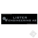 Lister Engineering rygglogo, refleks grå