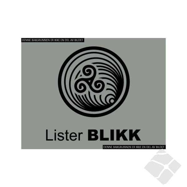 Lister Blikk bryst logo, sort