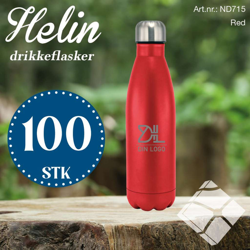 Drikkeflaske Helin m/lasergravert logo - 100 stk.