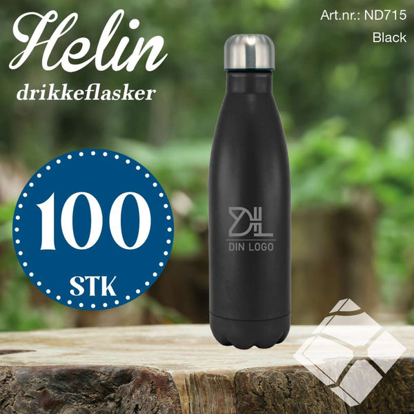 Drikkeflaske Helin m/lasergravert logo - 100 stk.