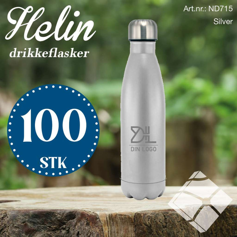 Drikkeflaske Helin m/lasergravert logo - 100 stk.