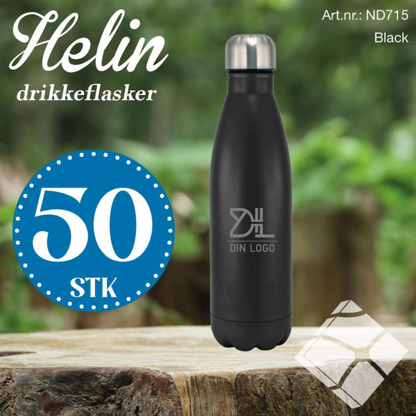 Drikkeflaske Helin m/lasergravert logo - 50 stk