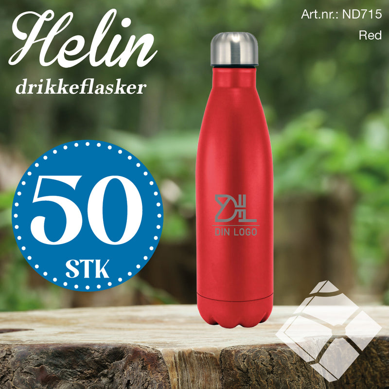 Drikkeflaske Helin m/lasergravert logo - 50 stk