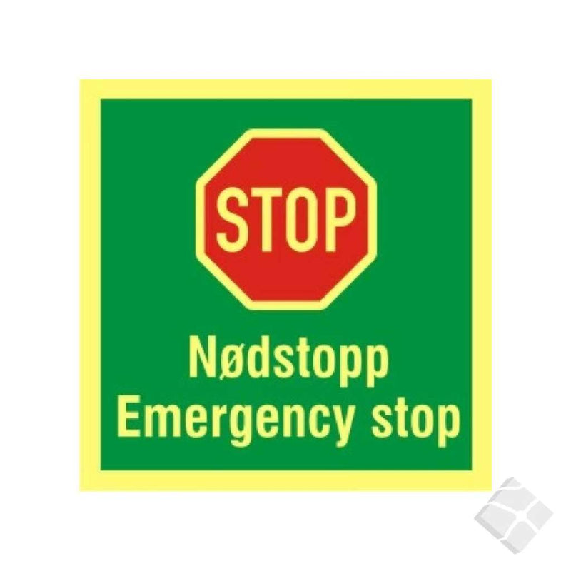 Nødstopp etterlysende skilt