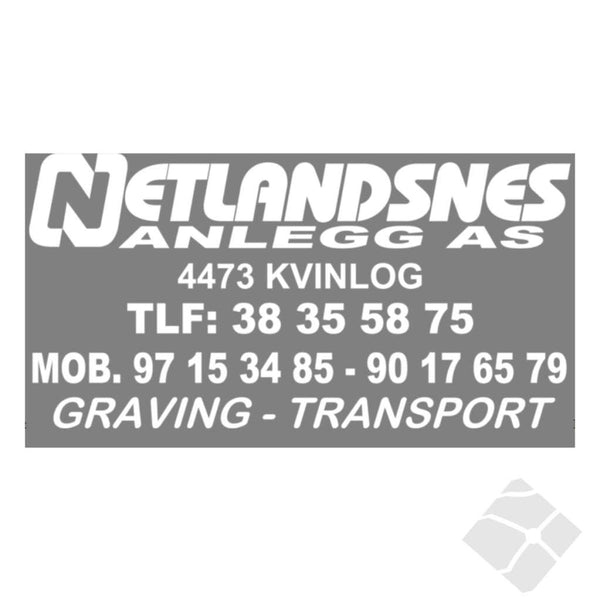 Netlandsnes rygglogo, hvit