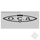 O.C.A. logo symbol rygglogo, sort