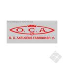 O.C.Axelsens fabrikker AS bryst logo, rød