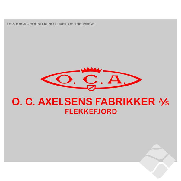 O.C.Axelsens fabrikker AS rygglogo, rød