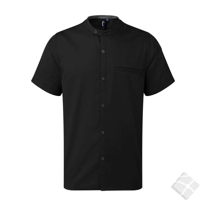 Chef`s recycled short sleeve shirt, sort