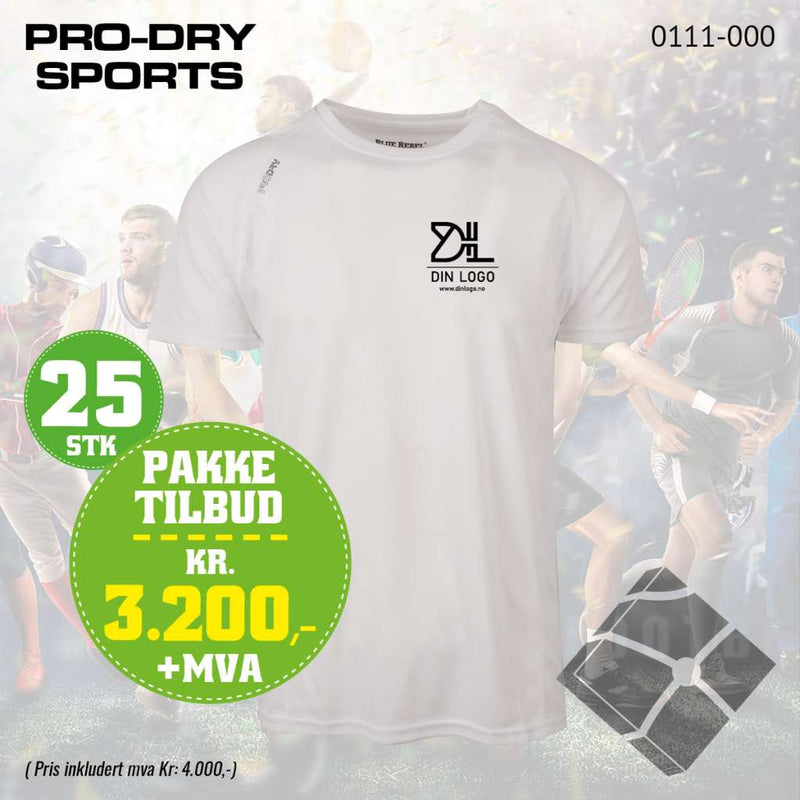 25 stk Sport T-skjorte m/brystlogo, hvit