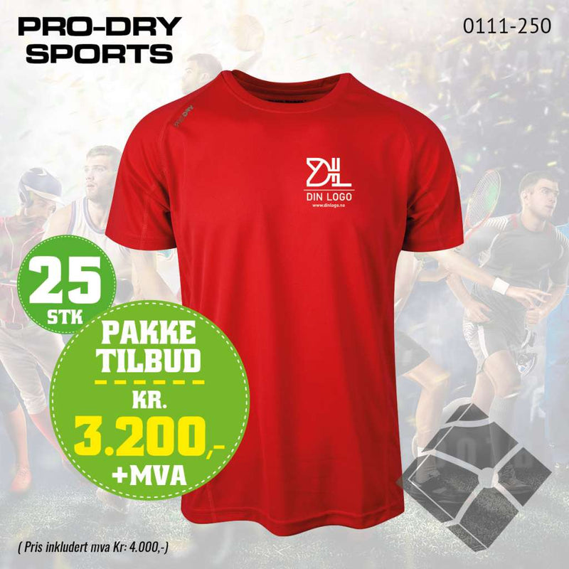 25 stk Sport T-skjorte m/brystlogo, rød