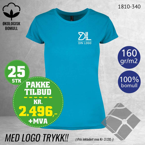 25 stk Fashion t-skjorte Kos, turkis