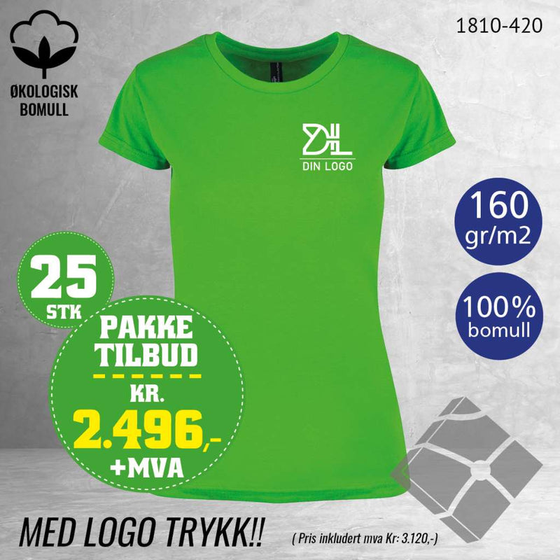 25 stk Fashion t-skjorte Kos, lime