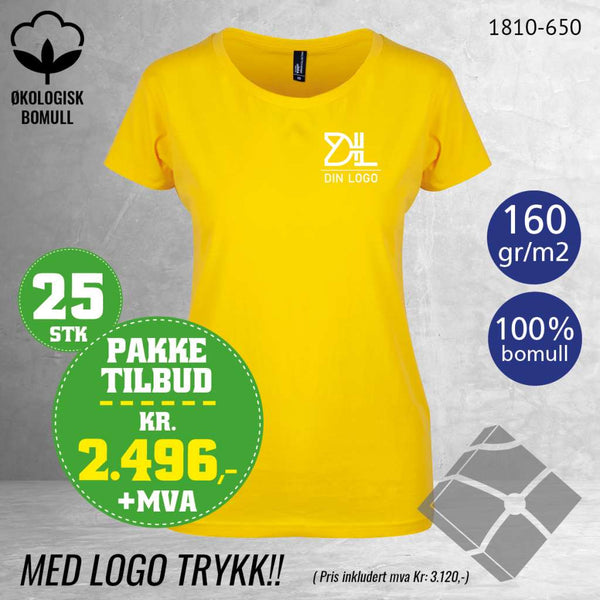 25 stk Fashion t-skjorte Kos, gul