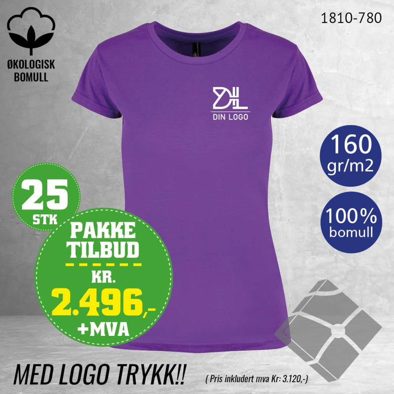 25 stk Fashion t-skjorte Kos, lilla