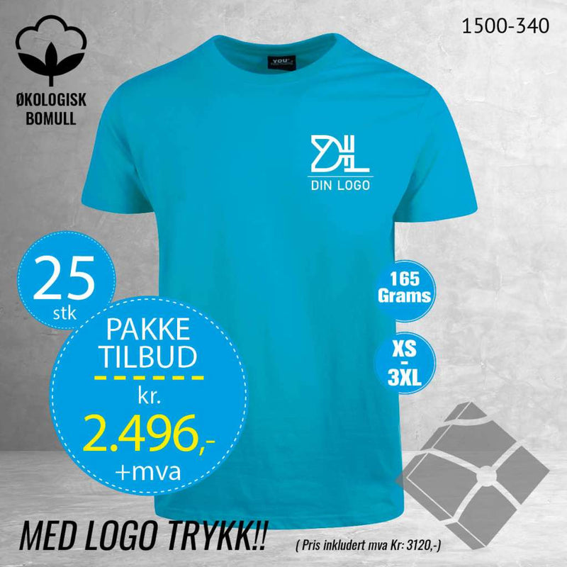 25 stk Fashion t-skjorte - Kypros, turkis