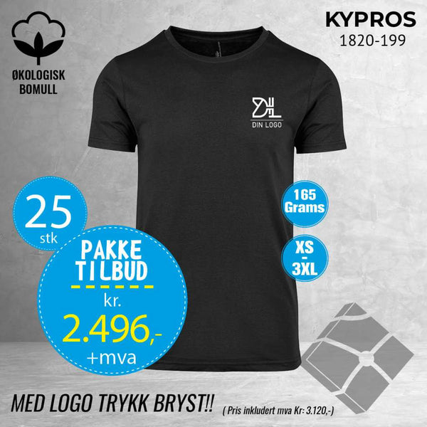 25 stk Fashion t-skjorte - Kypros, sort