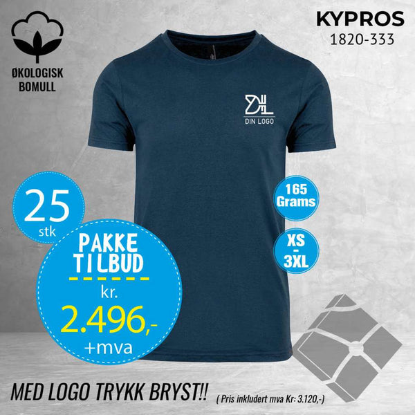 25 stk Fashion t-skjorte - Kypros, petrol blue