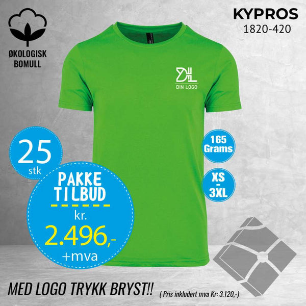 25 stk Fashion t-skjorte - Kypros, lime