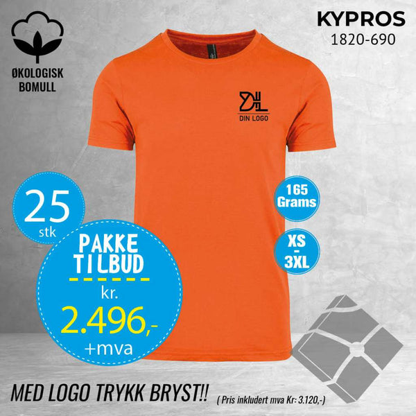 25 stk Fashion t-skjorte - Kypros, orange