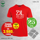 25 stk T-skjorte m/stor brystlogo, rød