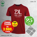 25 stk T-skjorte m/stor brystlogo, kardinalrød