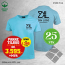25 stk T-skjorte m/bryst & rygglogo, horisontblå