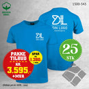 25 stk T-skjorte m/bryst & rygglogo, brilliantblå