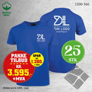 25 stk T-skjorte m/bryst & rygglogo, kornblå