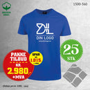 25 stk T-skjorte m/stor brystlogo, kornblå