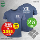 25 stk T-skjorte m/bryst & rygglogo, indigo