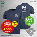 25 stk T-skjorte m/bryst & rygglogo, marinemelert