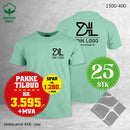 25 stk T-skjorte m/bryst & rygglogo, mint