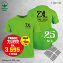 25 stk T-skjorte m/bryst & rygglogo, lime