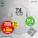 25 stk T-skjorte m/rygglogo, aske