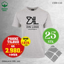 25 stk T-skjorte m/stor brystlogo, askegrå