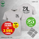 25 stk T-skjorte m/bryst & rygglogo, aske grå