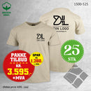 25 stk T-skjorte m/bryst & rygglogo, sand