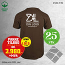 25 stk T-skjorte m/rygglogo, brun