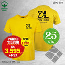 25 stk T-skjorte m/bryst & rygglogo, gul