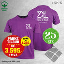 25 stk T-skjorte m/bryst & rygglogo, lilla