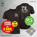 25 stk T-skjorte m/bryst & rygglogo, stålgrå