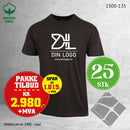 25 stk T-skjorte m/stor brystlogo, stålgrå