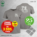 25 stk T-skjorte m/bryst & rygglogo, grå